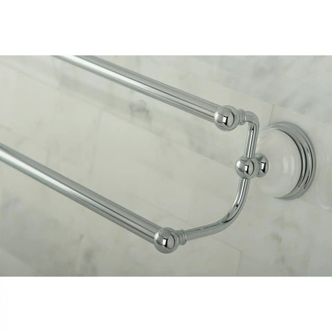 Victorian Dual Towel Bar 24 Inch Polished Chrome High Quality Brass Construction Wall Mount Bathroom Accessory For Traditional Decor