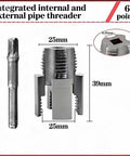 Qinalo Dual Function Pipe Threading Tool For 1/2 And 3/4 Inch PVC Plastic Pipes featuring integrated internal and external threader.