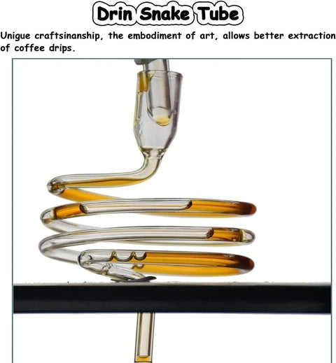 Next Level Manual Cold Drip Coffee Maker For Home Baristas Chasing Killer Cold Brew showcases a glass spiral drip tube.