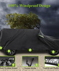 Waterproof All Weather Jeep Wrangler Cover For 2 Door Models 1987 To 2026 outdoor sun rain wind snow dustproof with driver door zipper black