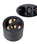 Straight Up Magnetic Coffee Dosing Ring Adjustable Portafilter Adapter With Precision Star Needle Spreader, black aluminum design.