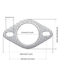 Graphite high-temperature exhaust flange gasket with fire ring; 63.8mm bore; 2-bolt for 2.5-inch pipe
