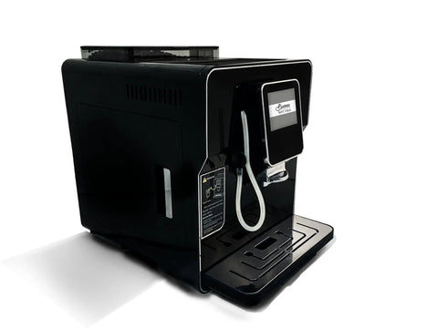Kickstart Your Daily Java With This Slick Super Automatic Espresso Machine Featuring A Bpa Free Design Built In Grinder Responsive Touch Screen And Breeze To Clean Operation For Flawless Barista Level Shots In Matte Black - side view, matte black finish, touch screen