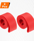 Two Pack 16 Inch TPU Rim Strips Puncture Proof Tire Liner For Mountain And Road Bikes, shown in red color