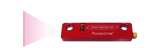 Heavy Duty Magnetic Sheave Alignment Laser With Knockout Precision Red Beam For Zero Sweat Pulley Setup to visualize alignment.