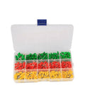 Get The Ultimate Wire Ferrule Kit With 600 Pieces Of Crimp Terminals And Connectors For Electrical Repairs On 22 To 12 AWG Cables Perfect For DIY Pros Who Need Quality Tools That Rock. plastic case with green, red, yellow ferrules for 22-12 AWG wires