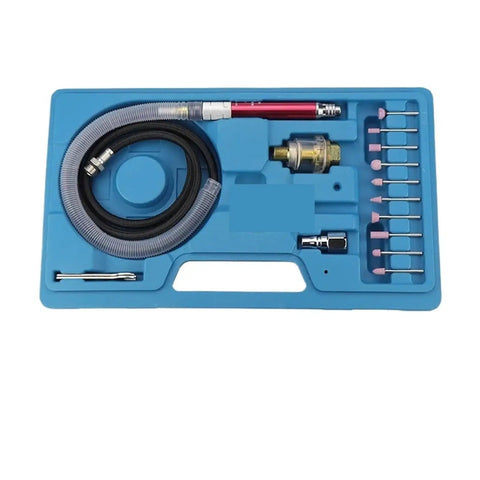 Compact And Dang Handy Mini Pneumatic Sanding Pen With Air Die Grinder Kit For Precision Polishing Engraving and Detail Work deliver set with tools.