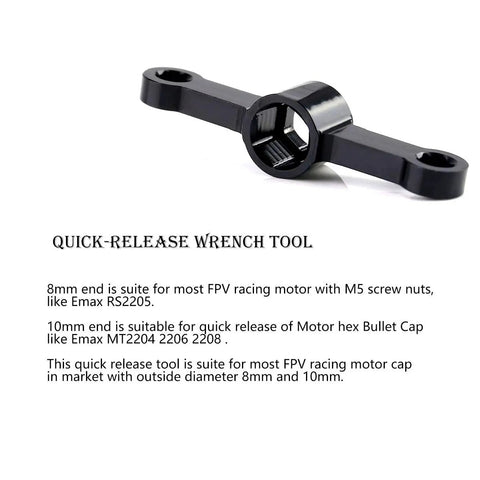 Quick-release wrench tool for 20Pcs M5 Motor Screw Nut Flange Set with Propeller Adapters for RC FPV Racing Drones Motors