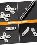 360 Degree Rotatable Hidden Door Pivot Hinges Set in Stainless Steel for Secret Doors and Hidden Installations, close-up view