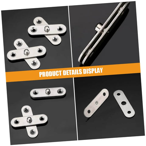 360 Degree Rotatable Hidden Door Pivot Hinges Set in Stainless Steel for Secret Doors and Hidden Installations, close-up view