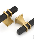 Black And Gold Cabinet Knobs Set 10 Pack With Matte Finish Stainless Steel Pull And Zinc Alloy Base. Elegant retro style knobs.