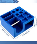 Non Slip Solder Holder And Dispenser Reel Stand With Anti Skid Feet For Secure Storage Made of Blue Durable Plastic with Compartments