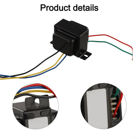 Hard Hitting 5K Single Ended Output Transformer For Tube Amps With 6P1 6P14 6P6 Tubes, 5W Power, Primary 5K, Secondary 0 To 4 Ohms And 8 Ohms, 12H Inductance, Built For Consistent Rich Signal And DIY Tube Amp Upgrades. Black metal transformer with mounting tab and color-coded wires