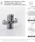 180 Degree Concealed Door Hinge for Heavy Duty Doors Built In Folding Hinge Stainless Steel Gemel Construction Invisible Hidden Cross Hinge Rust Resistant and Durable No Fuss Smooth Quiet Close Built To Last and Easy Opening
