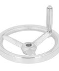18mm Bore Lathe Hand Wheel With Chrome Finish, Cast Iron Round Handwheel For Milling And Grinding Setup, Smooth Turn, Pro Grade Manual Dial With Handle