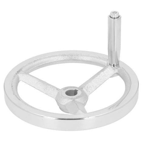 18mm Bore Lathe Hand Wheel With Chrome Finish, Cast Iron Round Handwheel For Milling And Grinding Setup, Smooth Turn, Pro Grade Manual Dial With Handle