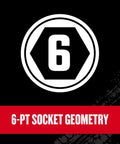 6-point geometry graphic for V Series Shallow SAE Socket Set Half Inch Drive 21 Piece With Six Point Sockets Off Corner Construction