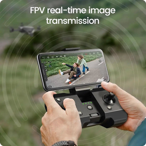Remote control showing FPV real-time image transmission from Foldable FPV Drone With 1080P Camera For Beginners And Kids Gesture Control