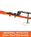 Heavy Duty 130 Lb Broadcast Spreader For Seed Fertilizer Salt Ice Melt With Universal Hitch And 12 Foot Spread For Riding Mowers And Lawn Tractors Great For Large Yards And Quick Seasonal Coverage universal hitch close-up