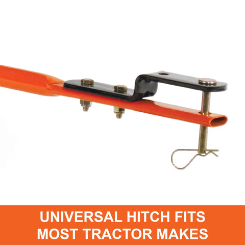 Heavy Duty 130 Lb Broadcast Spreader For Seed Fertilizer Salt Ice Melt With Universal Hitch And 12 Foot Spread For Riding Mowers And Lawn Tractors Great For Large Yards And Quick Seasonal Coverage universal hitch close-up