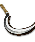 Hand-Forged Large Sickle With 7.5 Inch Blade, High-Carbon Steel For Gardening, Harvesting, And Landscaping, ergonomic handle
