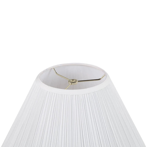 Mushroom Pleated White Lamp Shade With Traditional Spider Fitter, 9 Inch Top, 18 Inch Bottom, 13 Inch Slant, Brass Fitter, Tetoron Cotton, Empire Style, Classic Vibe, Harp Lamp Compatible