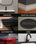 Silicone Sealant And Caulk Tube With Finishing Tool Weatherproof Flexible Adhesion For Bathroom Roof Window And Automotive Leakproof Sealing Heavy Duty Bonding To Metal Plastic Glass Ceramic And Rubber in use on mirrors, skirting board, automotive parts, and sink.