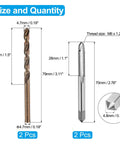Heavy Duty Tap And Drill Bit Set With 2 M6x1.25 Left Hand Thread Taps And 2 4.7mm Right Hand Drill Bits In HSS Co M35 Uncoated