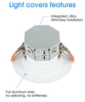 ZYC Oil-Rubbed Bronze 4 Retrofit LED Recessed Lighting, 4 Inch 8 Pack 5CCT Anti-Glare LED Downlight showing J-Box design.