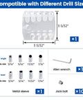 Heavy Duty Multi Angle Drill Guide Jig For Smooth Cable Railing Installations with various drill sizes and metal sleeves.
