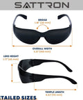 24 Pack Tinted Safety Glasses With Dark Smoke Polycarbonate Lenses For UV Protection, Scratch And Impact Resistance, side view.