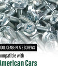 License Plate Screws For American Cars Rock Solid Size Fourteen By Three Quarters Inch With Hex Phillips Flat Slotted Combo Head