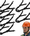 Six Pack Built Tough Hard Hat Chin Straps 22 Inch Adjustable Universal Polyester Harness with sturdy clips for secure fit.