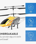 Unbreakable Gyro RC Helicopter With Three Point Five Channel Stability, Ultra Durable Polymer Frame For Indoor And Outdoor Flights, Red Edition