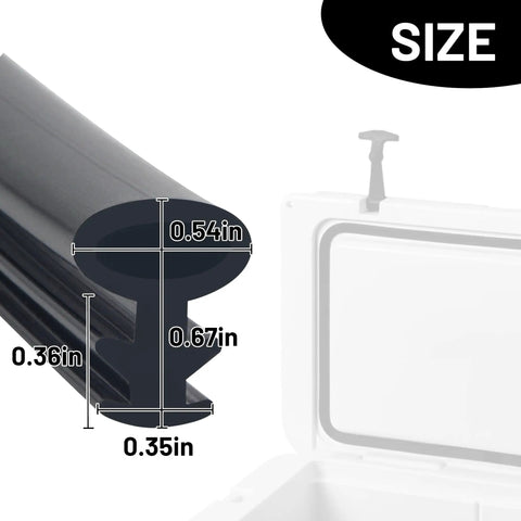 Durable Cooler Lid Gasket Replacement For Yeti 20Qt And 45Qt Also Fits RTIC 20Qt And 45Qt Black Seal That Keeps Ice Longer Easy Cut To Fit Install Leak Proof No Fuss Upgrade For Your Adventure Cooler, black gasket size 0.54in x 0.67in