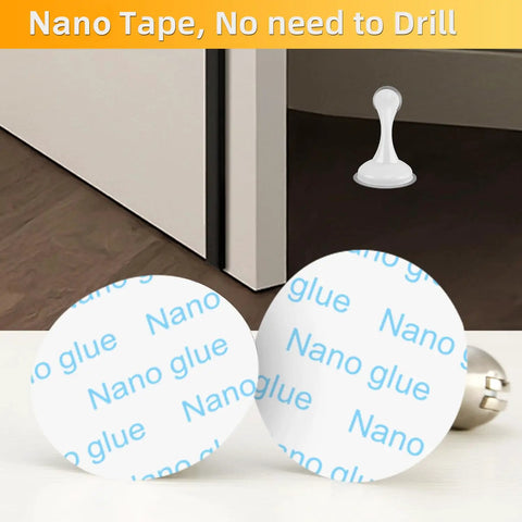 Four Pack Magnetic Door Stop No Drilling With 3D Adhesive Tapes Keeps Doors Open And Silent Easy Install Durable Stainless Steel