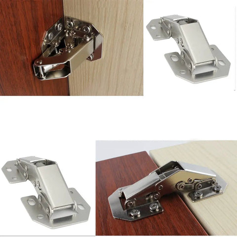 Hidden Cabinet Hinges 10 Piece Frog Style Non Mortise 90 Degree Spring Hinges For Cupboard Wardrobe Doors Soft Close Easy Install Steel Construction For Kitchens And Bathrooms