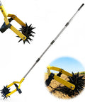2 In 1 Garden Rotary Cultivator With Adjustable Handle For Loosening Soil Aerating The Lawn Reseeding Grass Weeding And Soil Mixing Manual Yard Tiller on soil