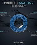 Genuine Replacement 98 Ft Blue 3-Wire Communication Cable With Swivel For Tangle-Free Operation Heavy-Duty Pro-Grade Remote