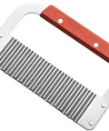 Heavy Duty Crinkle Cutter For Potatoes And Veggies Stainless Steel With Wooden Handle Rust Resistant Wavy Knife Cuts