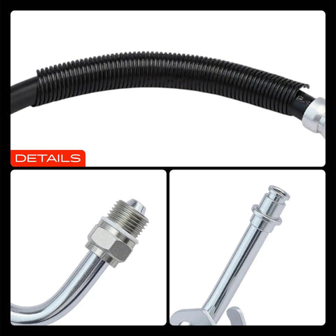Power Steering Pressure Hose Line Assembly For Ford Ranger 2001 2011 And Mazda B2300 2001 2010 2.3L With O Ring Pump To Gear Rack Pinion Replacement Direct Fit details of hose fittings and connectors