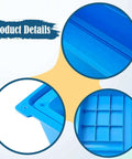 Close-up view of blue sliding compartments and tray of Double Storage Sewing Machine Table Drawer Organizer with Sliding Compartments for Case and Bobbin Gauge, Durable PP Material, Industrial Sewing Machine Accessory to Keep Tools Neat, Accessible, and Ready.