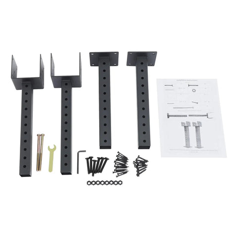 Beefed Up Heavy Duty Adjustable Wood Beam Brackets Set, 2 Pack For Pergola Gazebo Patio Roof Support Beams, Rust Resistant Iron With High Temperature Paint Finish, Easy Mount DIY Roof Riser Brackets