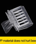 Clear Queen Bee Cage Catcher Clip Set showing transparent plastic build