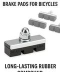 Dope Four Pack Bicycle Brake Pads For Front And Rear Use 4mm Thick Durable Rubber And Steel Construction Quiet Braking
