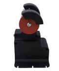 Compact Bench Polishing Machine With 4000mAh Battery And Variable Speed Up To 7000 Rpm For Precise Grinding Tasks includes a red grinding wheel.