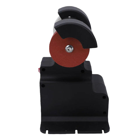 Compact Bench Polishing Machine With 4000mAh Battery And Variable Speed Up To 7000 Rpm For Precise Grinding Tasks includes a red grinding wheel.