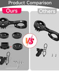 Product comparison of Aero Bar Bike GPS Mount With GoPro Adapter, showing components and accessories included on both sides.