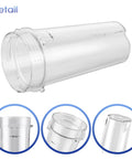 Detail view of 2 Pack Blender Replacement Parts For Single Serve 16 Oz Cups With Sip And Seal Lids Built To Last And Dishwasher Safe Eco Friendly Plastic Durable And Reliable Fits 1100W And 1500W Blenders