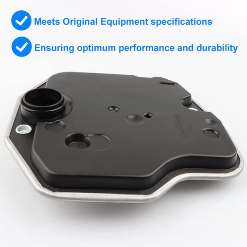Auto Transmission Filter Kit Replacement 58618 Fits Toyota Lexus Scion Cars Like RAV4 Camry Highlander ES300 RX300 tC xB And More Keep Your Ride Shifting Smooth And Transmission Fluid Clean - black filter shown
